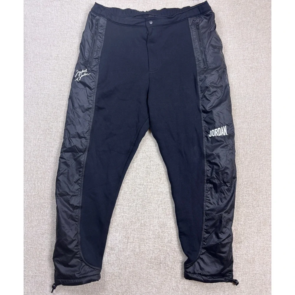 Jordan 23 Engineered Mens XL Black Hybrid Fleece Nylon Track Pants Joggers